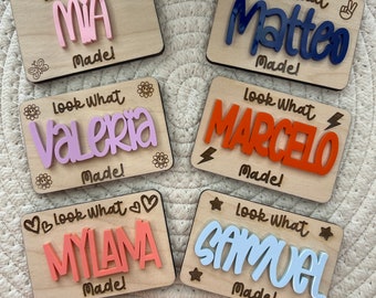 Personalized Look What I Made Magnets, Look What I Made Fridge Magnets, Kids Name Art Work , Children&#39;s Art Display Magnet, Kids Art work.