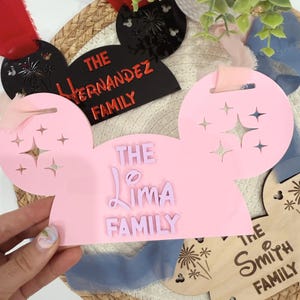 Vacation Mouse Ears Tag for Stroller, Mouse Ears Stroller Tag, Mouse Stroller Tag For Theme Parks, Theme Park Mouse Ears Stroller Tag.