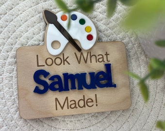 Look What I Made Magnet, Kids Artwork Display, Fridge Photo Magnet, Gift For Mom, Gifts For Grandma, Children&#39;s Art Display,Look What I Made