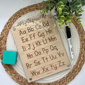 Abc Tranching Board, Trocken abwischbare Buchstaben, Alphabet-Ablaufverfolgungsbrett, wiederverwendbares Trockenlösch-Ablaufbrett, Lernen im Vorschulalter, Geschenke für Kinder