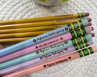 Personalized Pencil Set, Personalized Engraved Pencils, Ticonderoga Engraved Pencils, Back To School Pencils, Custom Pencils,Kids Pencil