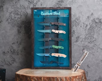 Taschenmesser Display beleuchtet, Messer LED Vitrine, Messerhalter für die Wand, Messerhalter, Hängemesser Vitrine, Messersammelbox