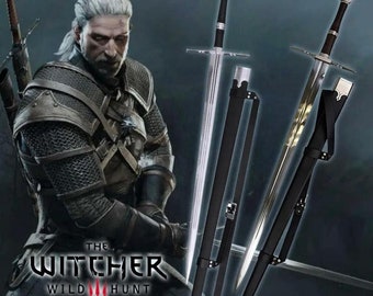 Espada de brujo hecha a mano - Espadas maestras de Geralt de Rivia, espada felina, espada réplica, espada de película, regalo de cumpleaños personalizado para hombres