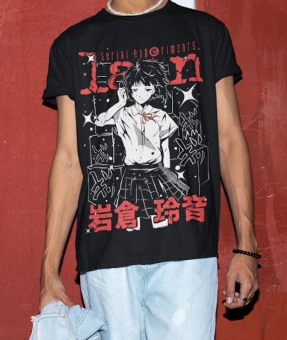 SERIAL EXPERIMENTS LAIN Shirt, Classic Lain Iwakura Tshirt SERIAL EXPERIMENTS LAIN Shirt, Classic Lain Iwakura Tshirt