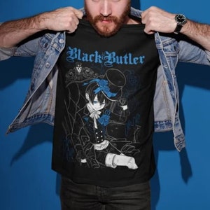 Unisex, Black Butler Shirt, Sebastian T-Shirt, Kuroshitsuji, Toboso Yana, Sebastian, Japanese, Anime Gift, Vintage, Grunge, Gothic