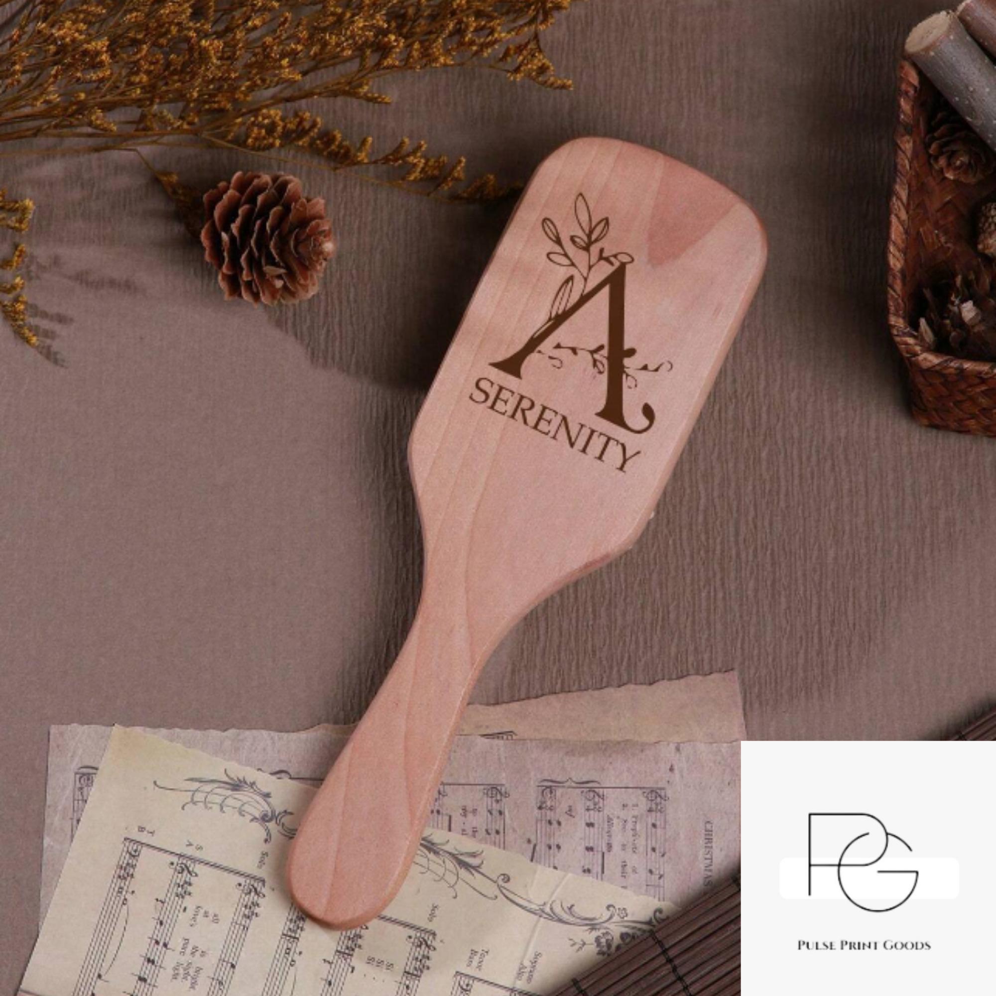 Personalized Engraved Wooden Hair Brush - Unique Gift for Mom, Friends  Loved Ones | High-Quality Natural Design | Customizable Gift Options