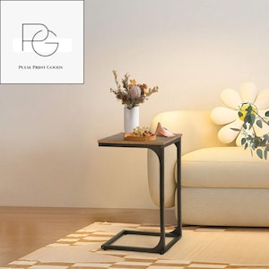 C-förmiger Beistelltisch mit höhenverstellbaren Füßen – kleiner Beistelltisch für Couch & Sofa