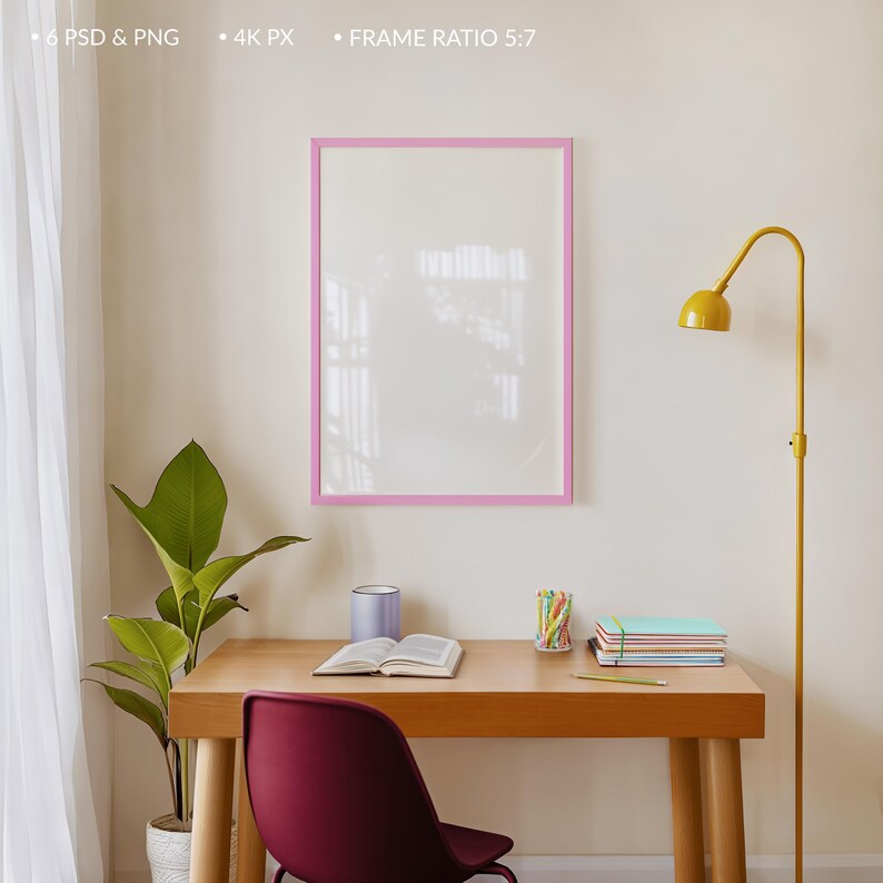 Contemporary Marseille Frame Mockup Set, 5x7 Ratio, 6 PSD Templates for