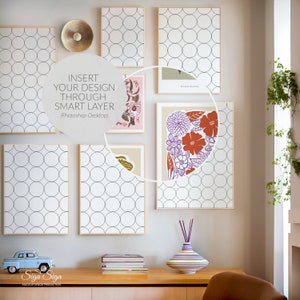 Galerie Wand Mockup: 15x20cm dünne Holzrahmen (PSD Datei)