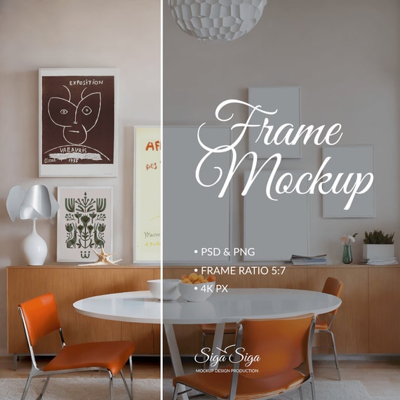 Gallery Frame Mockup (5x7 Ratio) - Digital Interior PSD