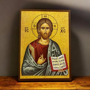 Sacred Orthodox Icon of Jesus Christ – Handmade Wooden Icon