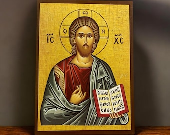 Sacred Orthodox Icon of Jesus Christ – Handmade Wooden Icon