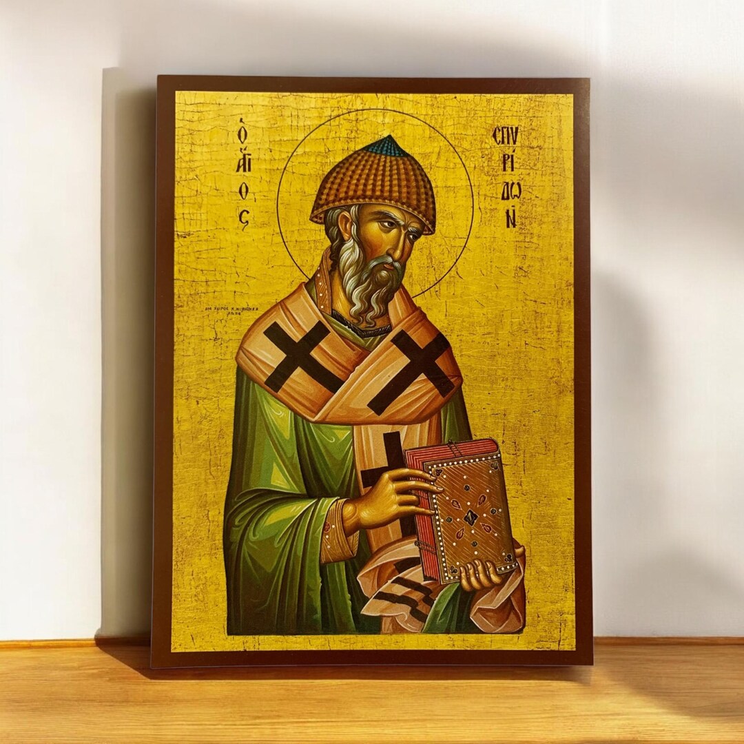 Saint Spyridon – Handmade Byzantine Wooden Icon - Etsy