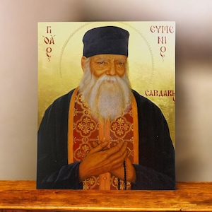 Saint Eumenios , Byzantine icon , icon made of wood, handmade icon, orthodox creation, orthodox icon