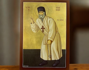Saint Seraphim of Sarov - Wooden Icon