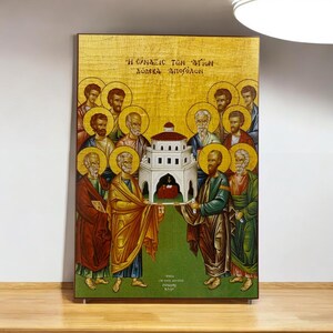 The Assembly of the Twelve Apostles – Handmade MDF Wood Icon
