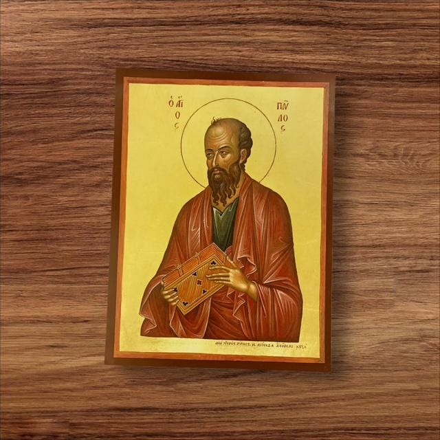 Saint Apostle Paul – Handmade Byzantine Wooden Icon - Etsy