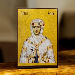 Saint Olga - Orthodox Wooden Icon