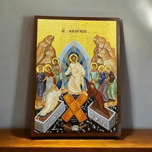 The Resurrection – Handmade MDF Wood Icon