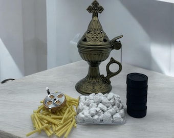 Orthodox Incense Burner Set – Monastery Incense, Charcoal, Wicks