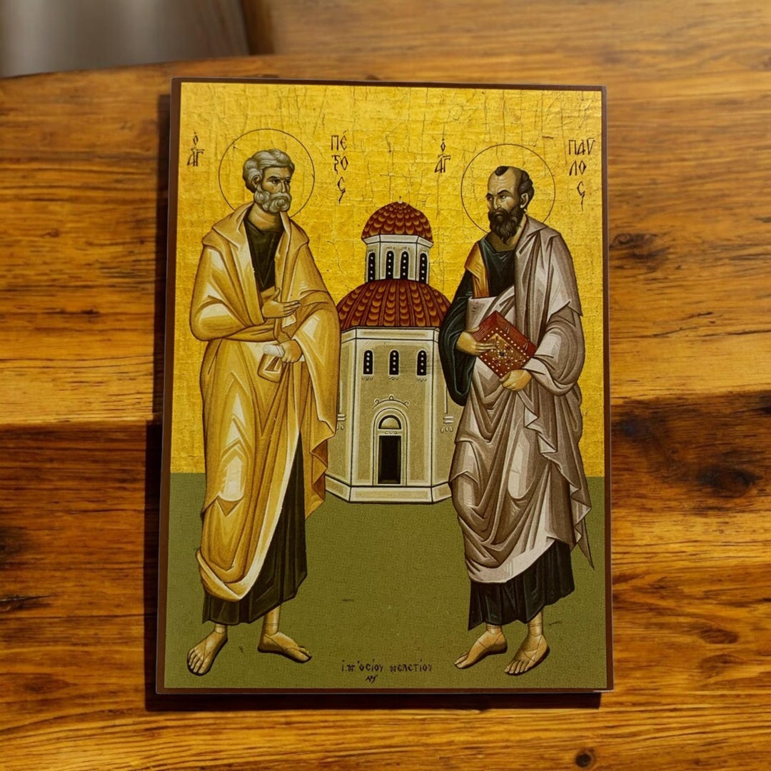 Saints Peter and Paul – Handmade Byzantine Wooden Icon - Etsy