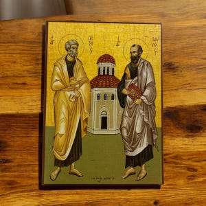 Saints Peter and Paul – Handmade Byzantine Wooden Icon