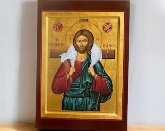 The Good Shepherd - Wooden Icon