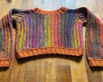 Lovely hand crocheted, cropped jumper