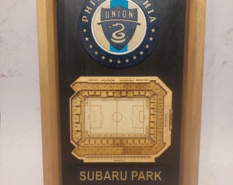 Philadelphia Union logo and 3D stadium wall hanging
