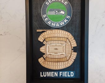 Seattle Seahawks logo and 3D stadium wall hanging