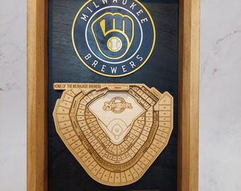 Milwaukee Brewers logo and 3D stadium wall hanging