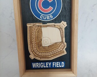 Cubs logo and 3D stadium wall hanging