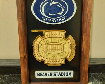 Penn State logo and 3D stadium  wall hanging