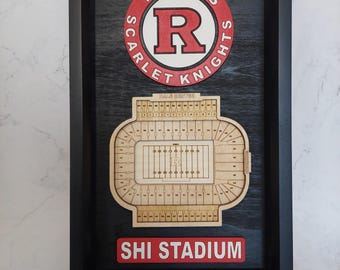 Rutgers Football logo and 3D stadium wall hanging