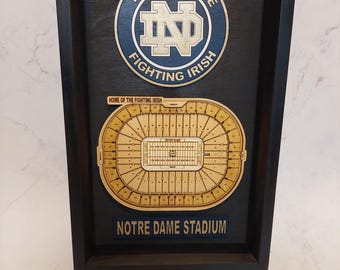 Notre Dame football logo and 3D stadium wall hanging