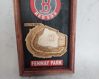 Red Sox logo and 3D stadium wall hanging