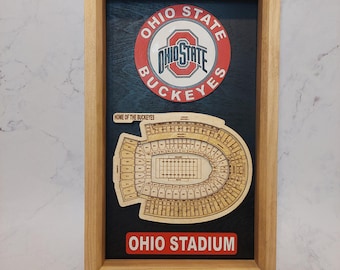 Ohio State Football logo and 3D stadium wall hanging