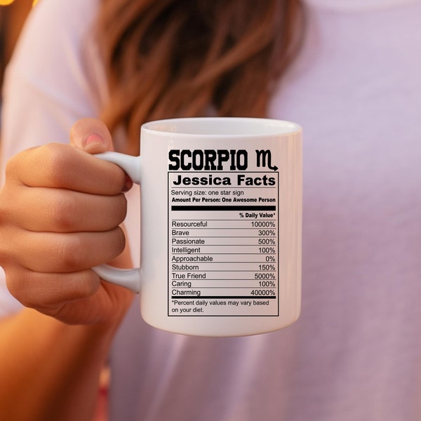 Custom Personalized  Scorpio Zodiac, Coffee Mug, Tea cup, Gift