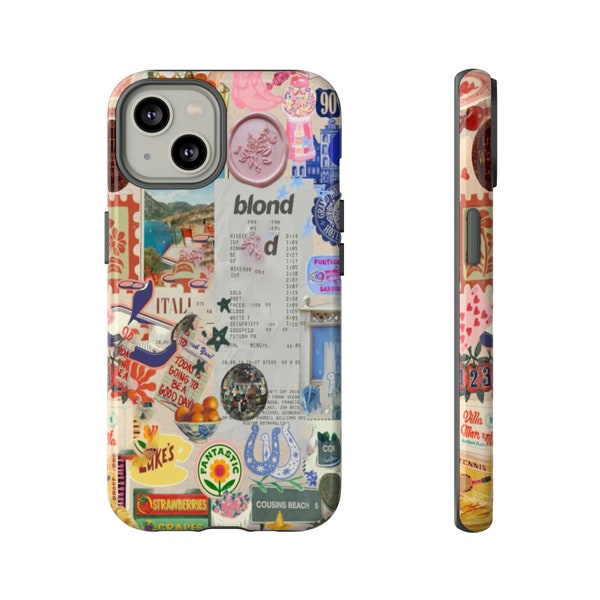 Funda para teléfono con collage de álbumes de recortes de viajes mundiales / Funda para teléfono con collage / Funda para teléfono de playa / Funda para amantes de los viajes / Fundas para iPhone 15/14/13/12/11/xr