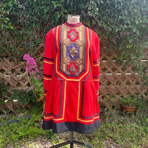 Vintage / antique designer theatre costume. Tunic / dress and waistcoat. Handmade couture stage outfit by Joyce E Hawkin