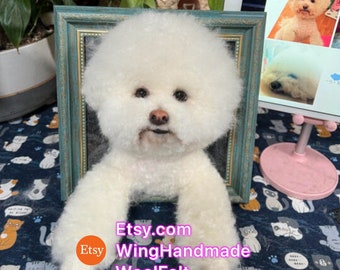 Custom Needle Felted Pet portrait, Pet portrait, Pet Memorial,Pet Loss Gift, Felted Animals,Birthday Gift