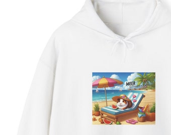 GUINEA PIG Sweater, Meeri Sweater, Small Pet Owner Hoodie, Guinea Pig Sweater, Piggie on the Beach Sweatshirt