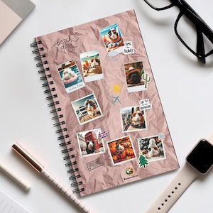 Cuaderno/organizador de conejillos de indias, cuaderno de espiral de conejillos de indias, diario de viaje, diario de collage de fotos de conejillos de indias, cuaderno de tareas escolares