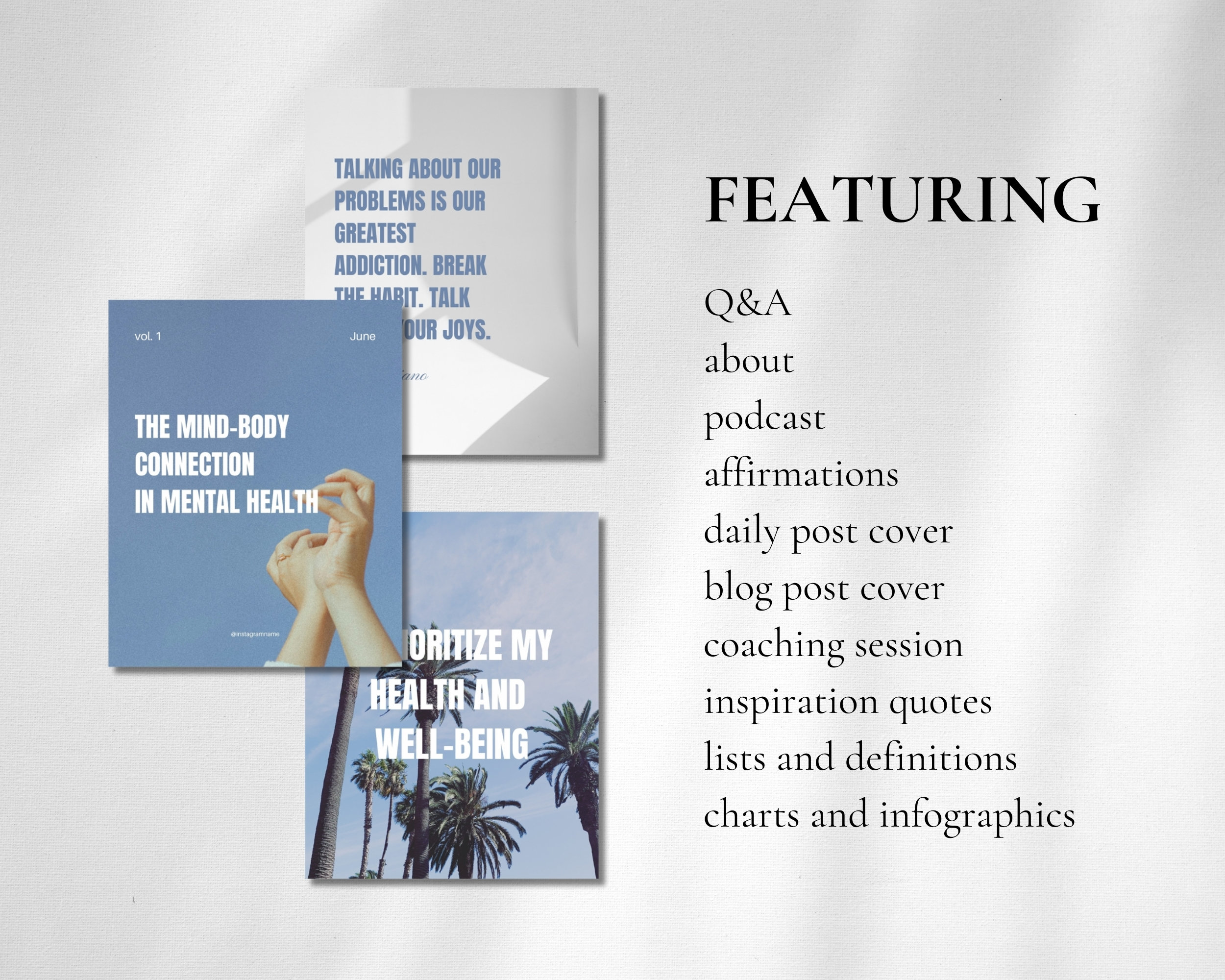 Mental Health Coach Canva Template, Psychologist Editable Instagram ...
