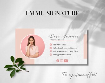 Email Signature Template Editable, Email Signature template for Gmail, Business Email Signature Design, Email Signature Canva Template
