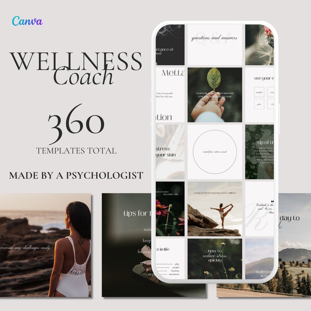 Wellness Coach Canva Template Holistic Health Editable Instagram