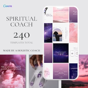 Spiritual Coach Canva Template, Energy Healing Editable Instagram Bundle, Mystical Social Media IG, Holistic Post, Coaching Feminine Feed