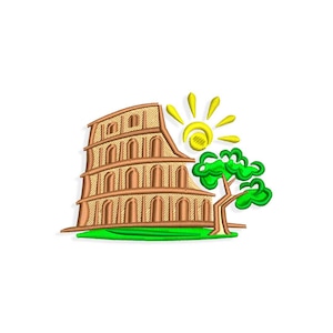 Colosseum Embroidery designs, Colosseum embroidery design. Multiple Sizes and Formats included. INSTANT DOWNLOAD