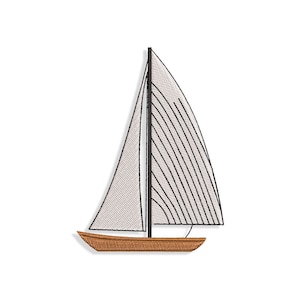 Sailboat Embroidery designs, boat embroidery design. Multiple Sizes and Formats included. INSTANT DOWNLOAD