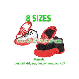 Sneaker Embroidery designs, Sport shoes embroidery design. Multiple Sizes and Formats included. INSTANT DOWNLOAD